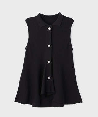 GRACE CONTINENTAL ビジューニットベスト ブラック