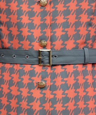 GRACE CONTINENTAL バイカラーチェックプリントワンピース レッド