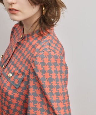 GRACE CONTINENTAL バイカラーチェックプリントワンピース レッド