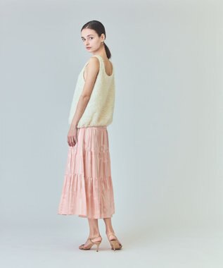 GRACE CONTINENTAL チュールフェザータンクトップ ホワイト