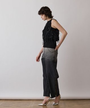 GRACE CONTINENTAL フリンジベスト ブラック