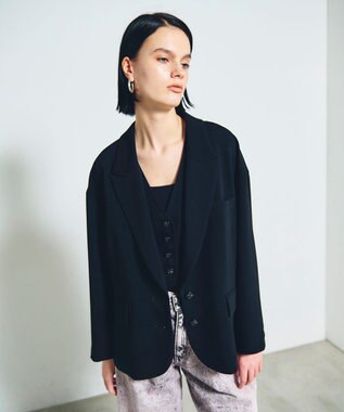 GRACE CONTINENTAL トリアセオーバーサイズジャケット ブラック