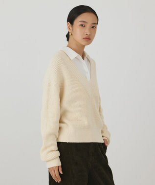 GRACE CONTINENTAL シャツカラーニットトップ キナリ