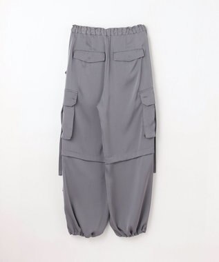GRACE CONTINENTAL サテンカーゴパンツ グレー