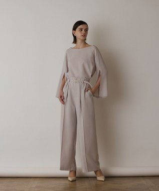 GRACE CONTINENTAL スリットスリーブトップ ベージュ