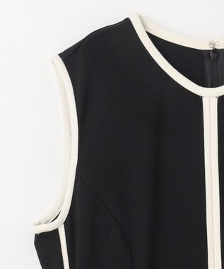 GRACE CONTINENTAL 配色ポンチフレアワンピース ブラック