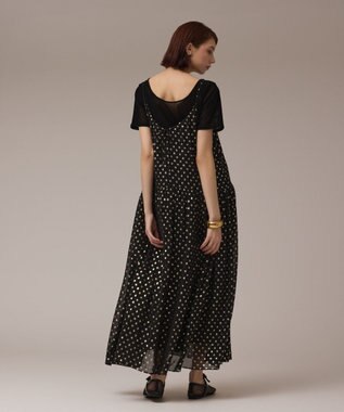 GRACE CONTINENTAL フォイルドットキャミワンピース ブラック