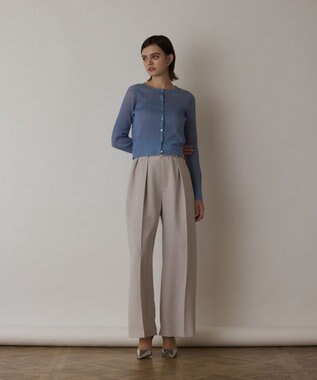 GRACE CONTINENTAL ラメリブシアーニットカーディガン ブルー