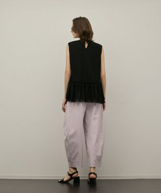 GRACE CONTINENTAL チュールティアードブラウス ブラック