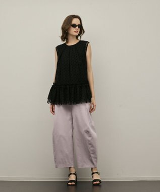 GRACE CONTINENTAL チュールティアードブラウス ブラック