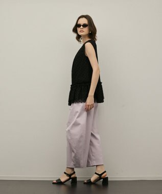 GRACE CONTINENTAL チュールティアードブラウス ブラック