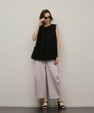 GRACE CONTINENTAL チュールティアードブラウス ブラック