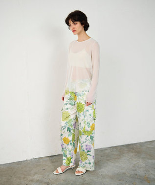 GRACE CONTINENTAL フラワープリントワークパンツ キナリ