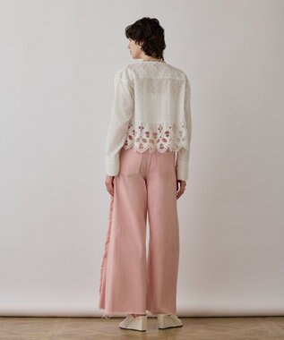 GRACE CONTINENTAL フリンジバギーパンツ ピンク