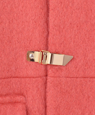 GRACE CONTINENTAL ノーカラーシャギーコート ピンク