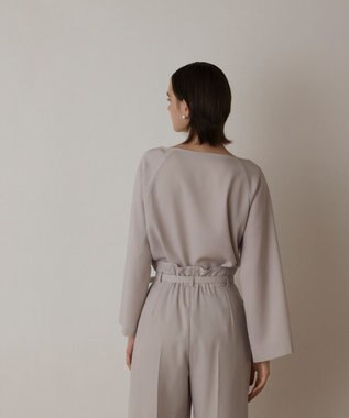 GRACE CONTINENTAL スリットスリーブトップ ベージュ