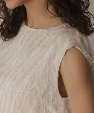 GRACE CONTINENTAL フリンジギャザートップ キナリ