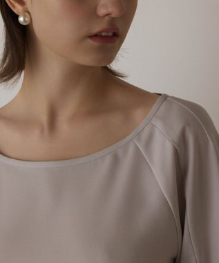 GRACE CONTINENTAL スリットスリーブトップ ベージュ