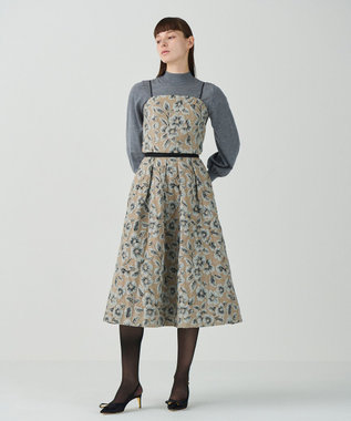 GRACE CONTINENTAL ボタニカルセパレートドレス グレー