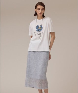 GRACE CONTINENTAL チュールタイトスカート ブルー