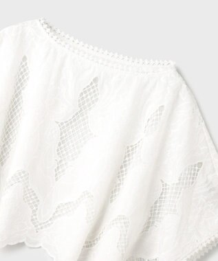 GRACE CONTINENTAL 刺繍ポンチョトップ ホワイト