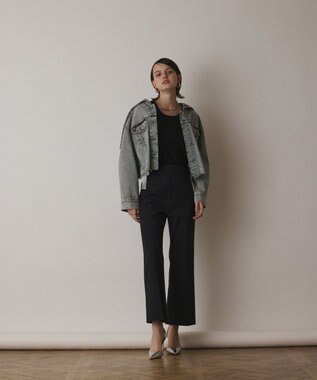 GRACE CONTINENTAL ストレッチフレアパンツ ブラック