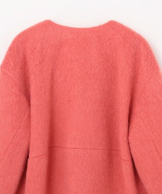 GRACE CONTINENTAL ノーカラーシャギーコート ピンク