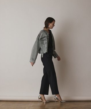 GRACE CONTINENTAL ストレッチフレアパンツ ブラック