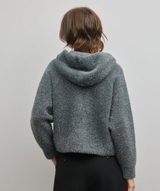 GRACE CONTINENTAL フェザーニットパーカー チャコール