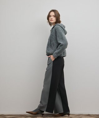 GRACE CONTINENTAL フェザーニットパーカー チャコール