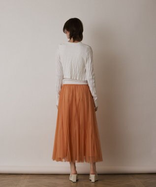 GRACE CONTINENTAL モノグラムニットカーディガン ホワイト