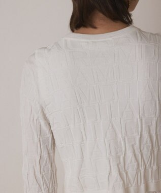 GRACE CONTINENTAL モノグラムニットカーディガン ホワイト