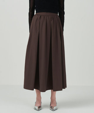 GRACE CONTINENTAL タックギャザータフタスカート ブラウン