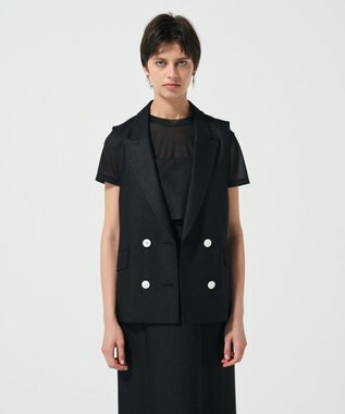 GRACE CONTINENTAL バックフリルベスト ブラック