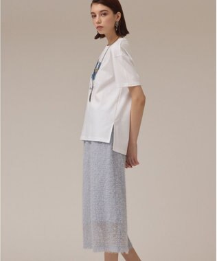 GRACE CONTINENTAL チュールタイトスカート ブルー