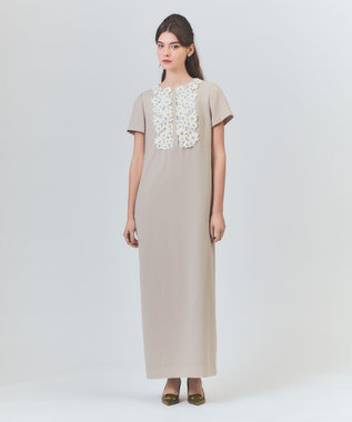 GRACE CONTINENTAL コサージュビジュードレス ベージュ