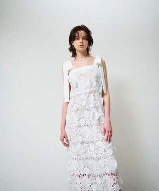 GRACE CONTINENTAL ケミカルフラワーレースワンピース ホワイト