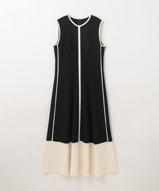 GRACE CONTINENTAL 配色ポンチフレアワンピース ブラック