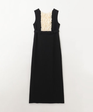GRACE CONTINENTAL シアーラッフルロングドレス ブラック