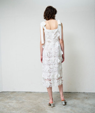GRACE CONTINENTAL ケミカルフラワーレースワンピース ホワイト