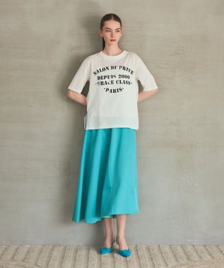 GRACE CONTINENTAL ステンシルレタードT ホワイト