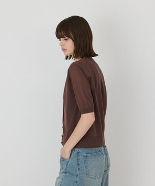 GRACE CONTINENTAL ハーフスリーブニットカーディガン ブラウン