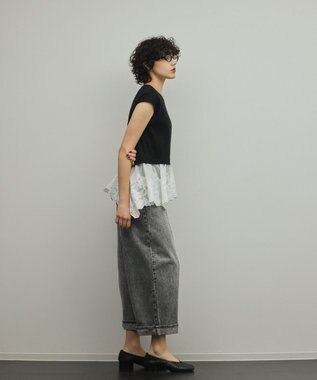 GRACE CONTINENTAL ヘムembカットトップ ブラック