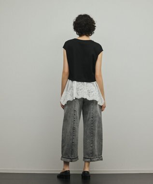 GRACE CONTINENTAL ヘムembカットトップ ブラック