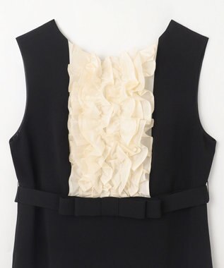 GRACE CONTINENTAL シアーラッフルロングドレス ブラック