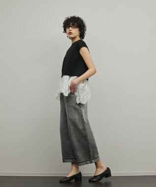 GRACE CONTINENTAL ヘムembカットトップ ブラック