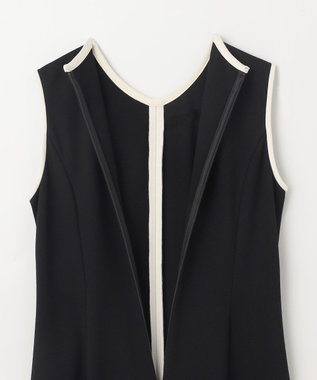 GRACE CONTINENTAL 配色ポンチフレアワンピース ブラック