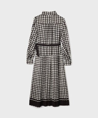GRACE CONTINENTAL バイカラーチェックプリントワンピース ブラック