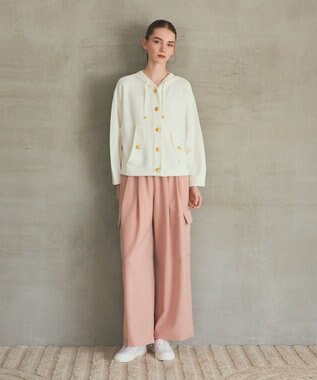 GRACE CONTINENTAL ニットフーディブルゾン ホワイト