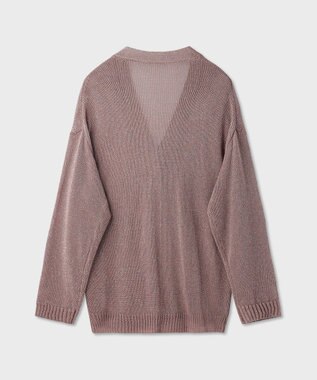 GRACE CONTINENTAL ラメルーズニットカーディガン ベージュ